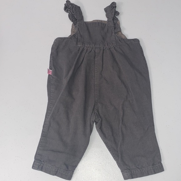 Ruffle Butts Baby Girl Gray Corduroy Pants Overalls Size 6-12 Months - Picture 5 of 7